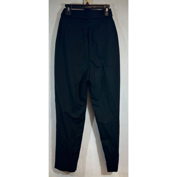 Maje Pio Cropped Tapered Belted Pants In Black Size 34 (US 4) Career Casual D33 - Picture 4 of 8